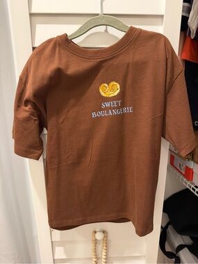 Zara Brown 'Sweet Boulangerie' Short Sleeve Tee with Pastry Graphic